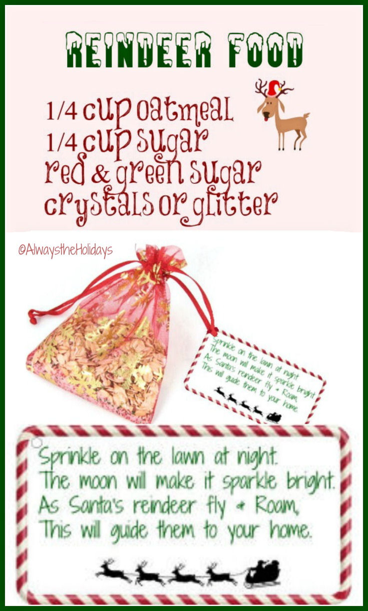 reindeer food bags - magic reindeer dust - free poem printable tags